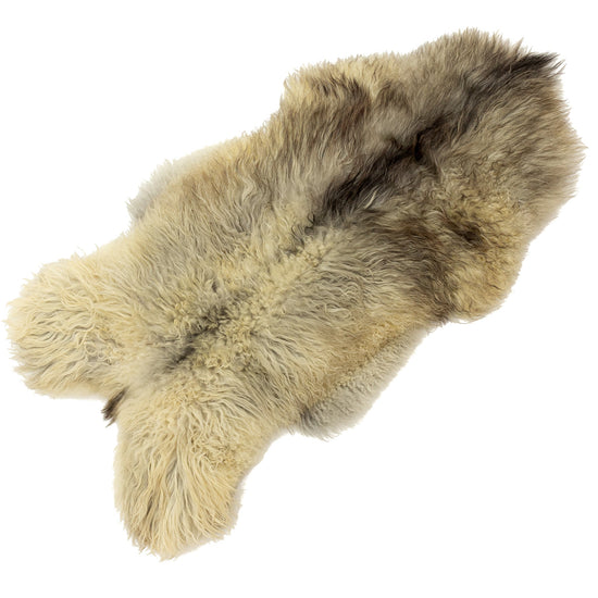 Large Thick Black White and Gray Long Wool Swedish Sheepskin