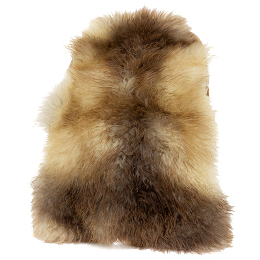 Large Thick Copper Brown to Gray Long Wool Swedish Sheepskin