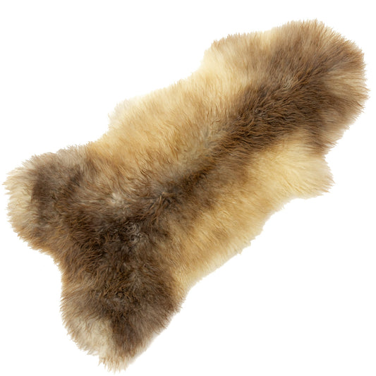 Large Thick Copper Brown to Gray Long Wool Swedish Sheepskin