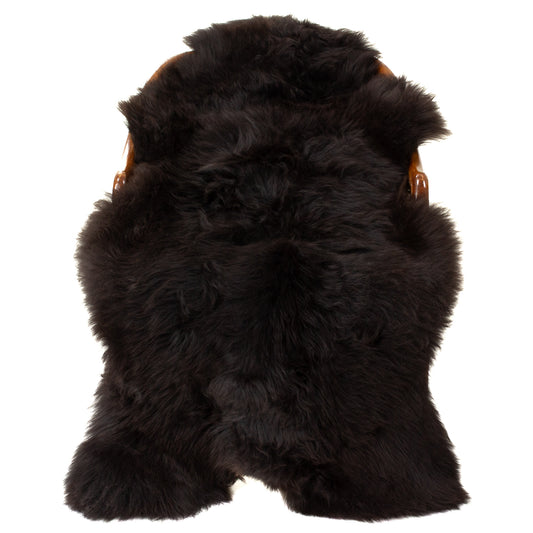 Large Thick Cushy Blackish Brown Sheepskin