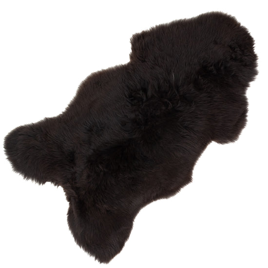 Large Thick Cushy Blackish Brown Sheepskin Rug