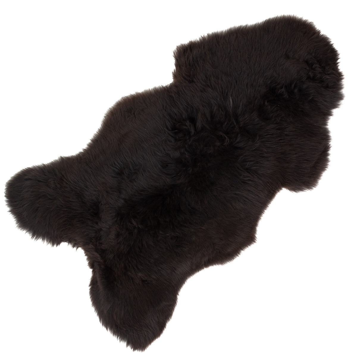 Large Thick Cushy Blackish Brown Sheepskin Rug