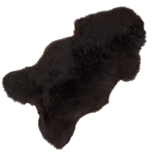 Large Thick Cushy Blackish Brown Sheepskin Rug