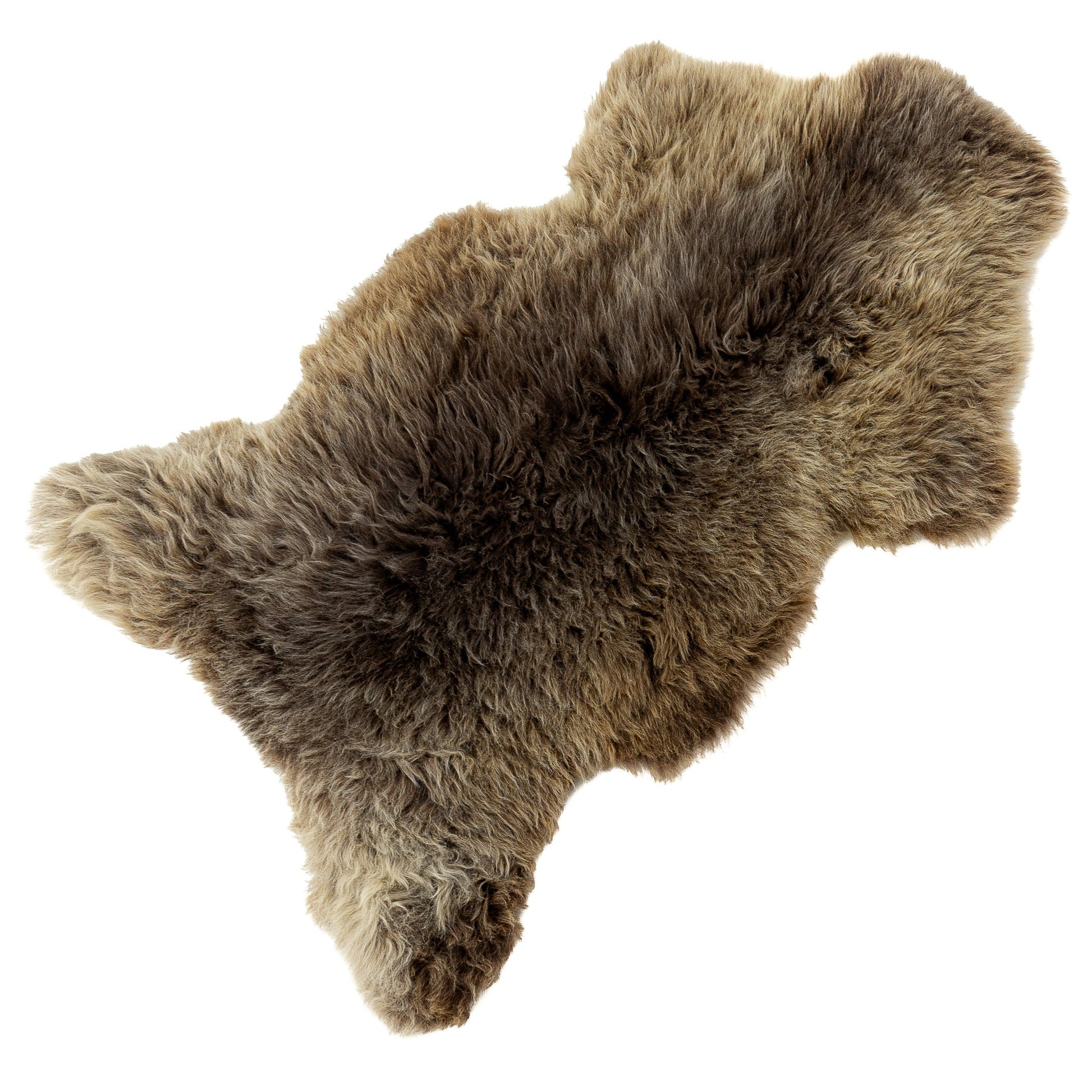Large Thick Cushy Brown w Gray Highlights Sheepskin