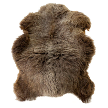 Large Thick Cushy Brown Gray Mix Sheepskin