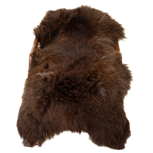 Large Thick Cushy Brown w Some Gray Sheepskin