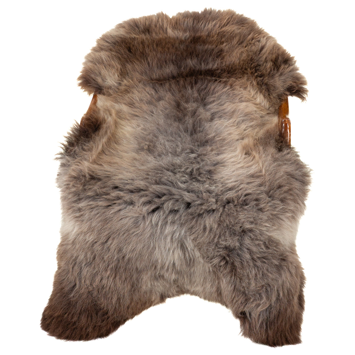 Large Thick Cushy Brown w Gray Sheepskin