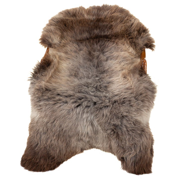 Large Thick Cushy Brown w Gray Sheepskin