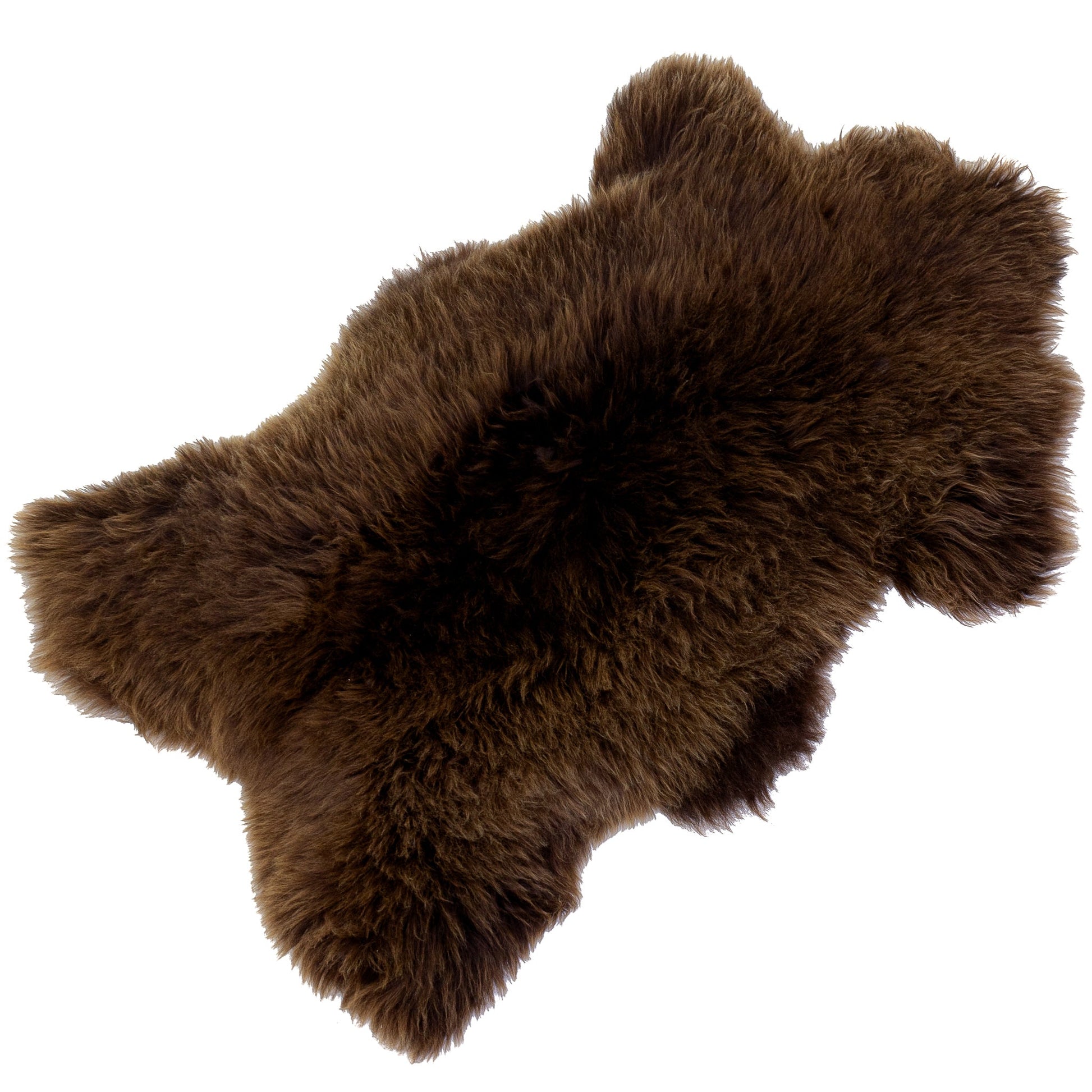 Large Thick Cushy Long Wool Brown Sheepskin