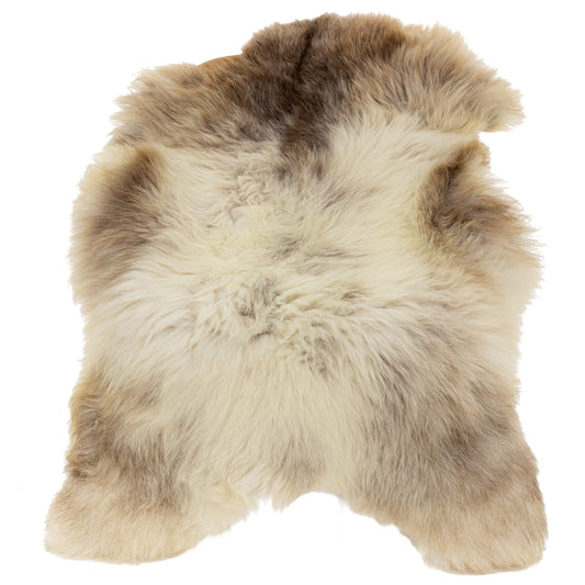 Large Thick Cushy Mottled Gray Brown w Ivory Sheepskin