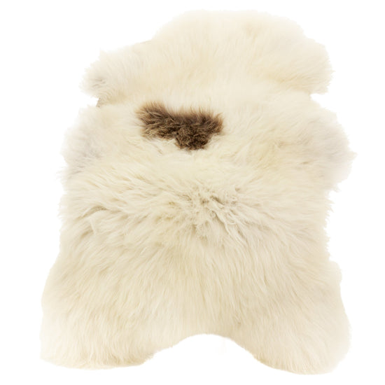 Large Thick Cushy Ivory White w Brown Dot Sheepskin