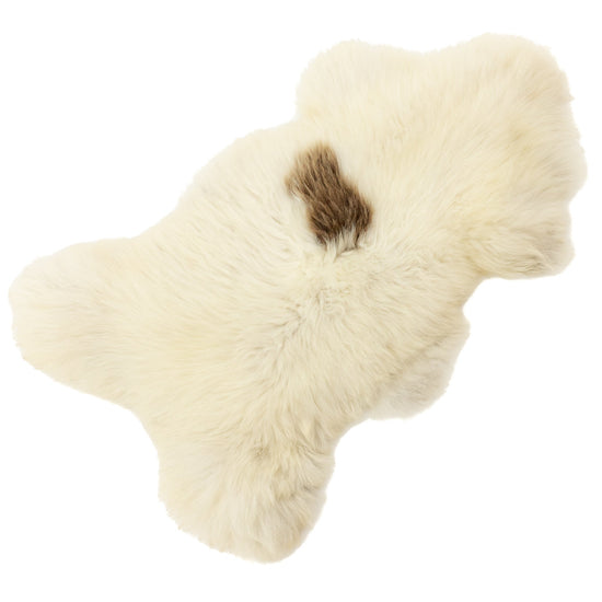 Large Thick Cushy Ivory White w Brown Dot Sheepskin