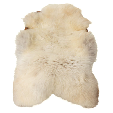 Large Thick Cushy Creamy White w Light Mottling Sheepskin