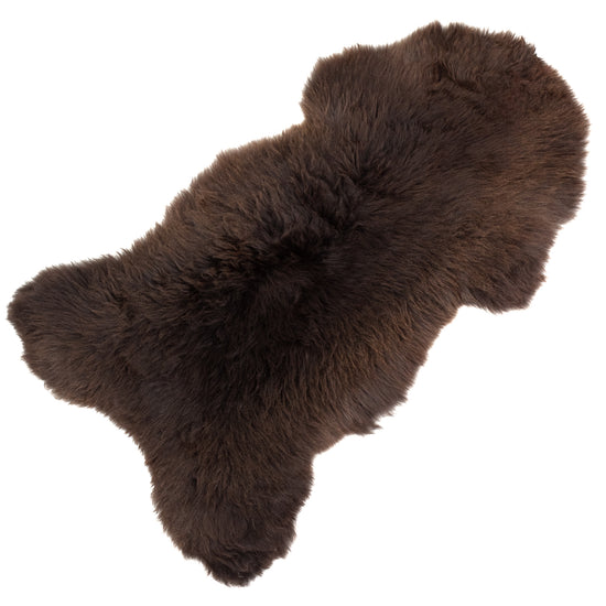 Large Thick Cushy Dark Brown Sheepskin Rug