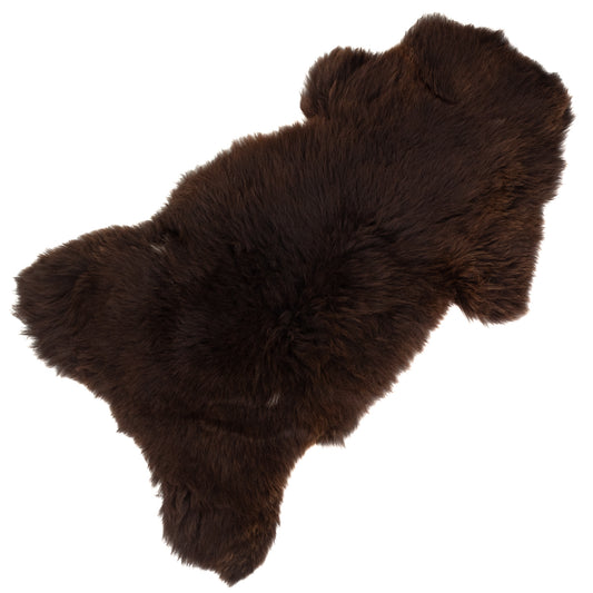 Large Thick Cushy Dark Brown Sheepskin Rug
