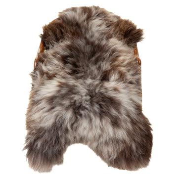 Large Thick Cushy Dark Brown w White Mittled Sheepskin
