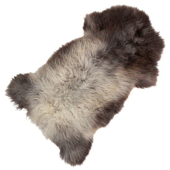 Large Thick Cushy Gray Silver w Dark Edges Sheepskin Rug
