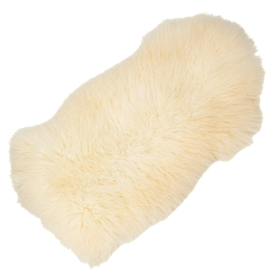 Large Thick Cushy Ivory White Long Wool Swedish Sheepskin Rug