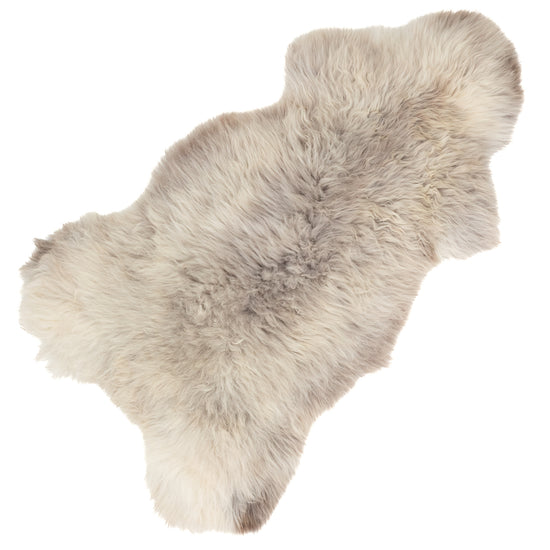 Large Thick Cushy Light Gray Silver Mix Sheepskin Rug