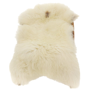 Large Thick Cushy Ivory White w Subtle Dot Sheepskin