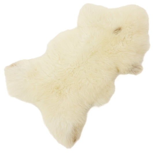 Large Thick Cushy Ivory White w Subtle Dot Sheepskin