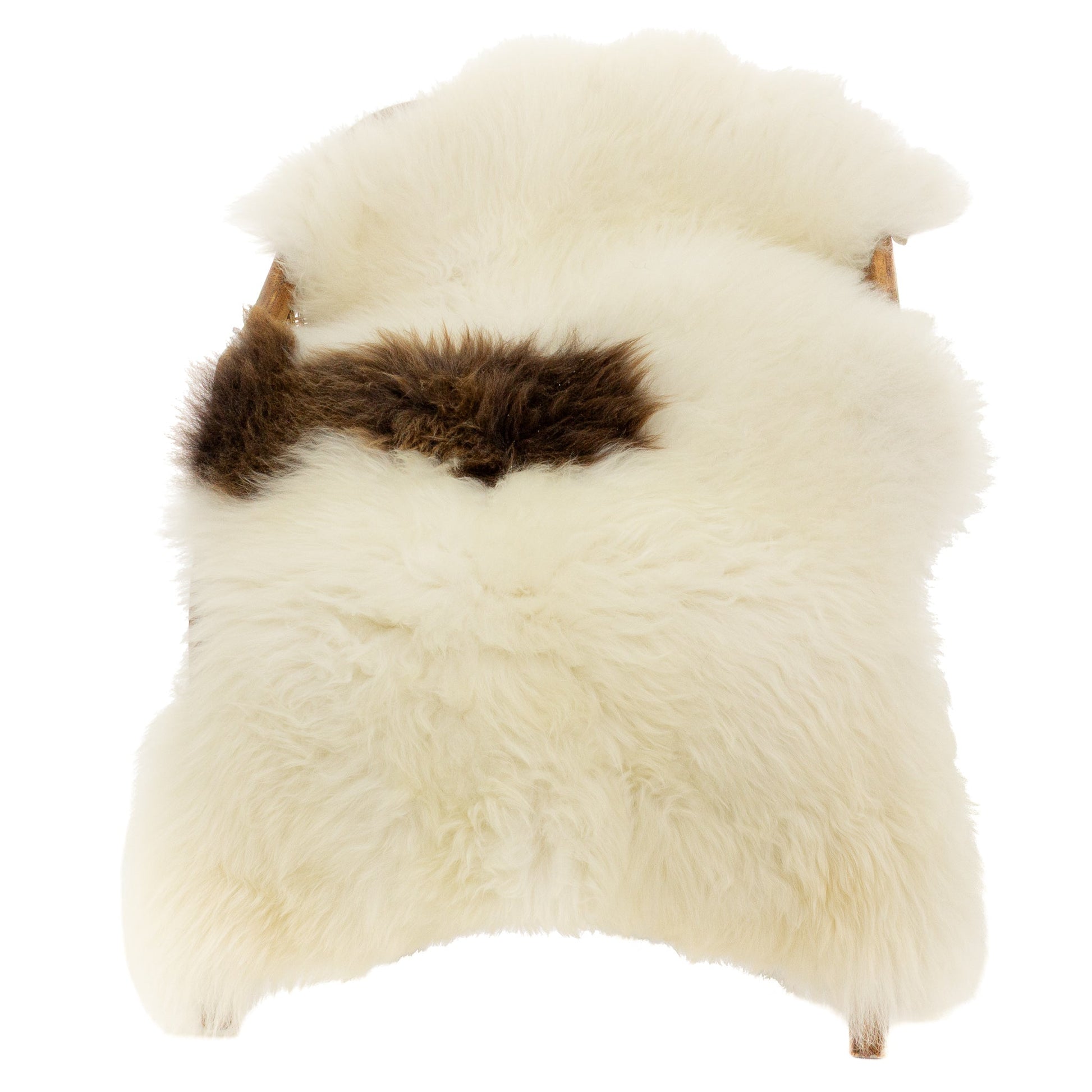 Large Thick Cushy Ivory White w Dots Sheepskin
