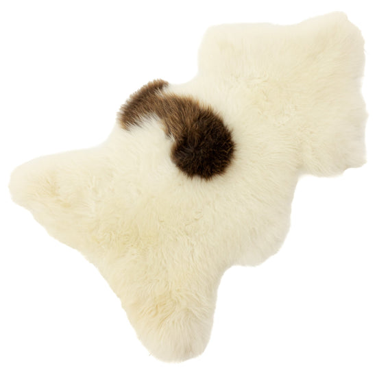 Large Thick Cushy Ivory White w Dots Sheepskin