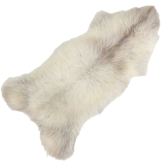 Large Thick Cushy Silver White w Light Gray Sheepskin Rug