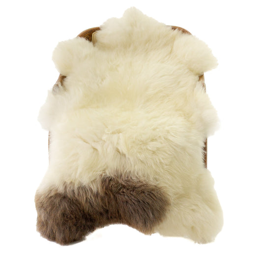 Large Thick Cushy White with Brown Spot Sheepskin