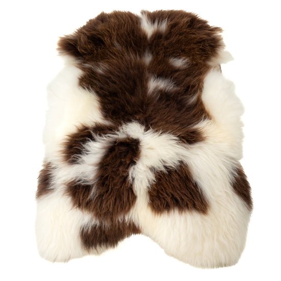 Large Thick Cushy White w Brown Spots Sheepskin