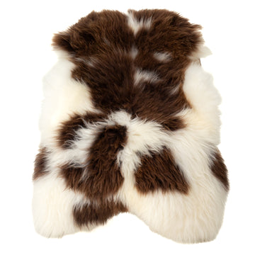 Large Thick Cushy White w Brown Spots Sheepskin