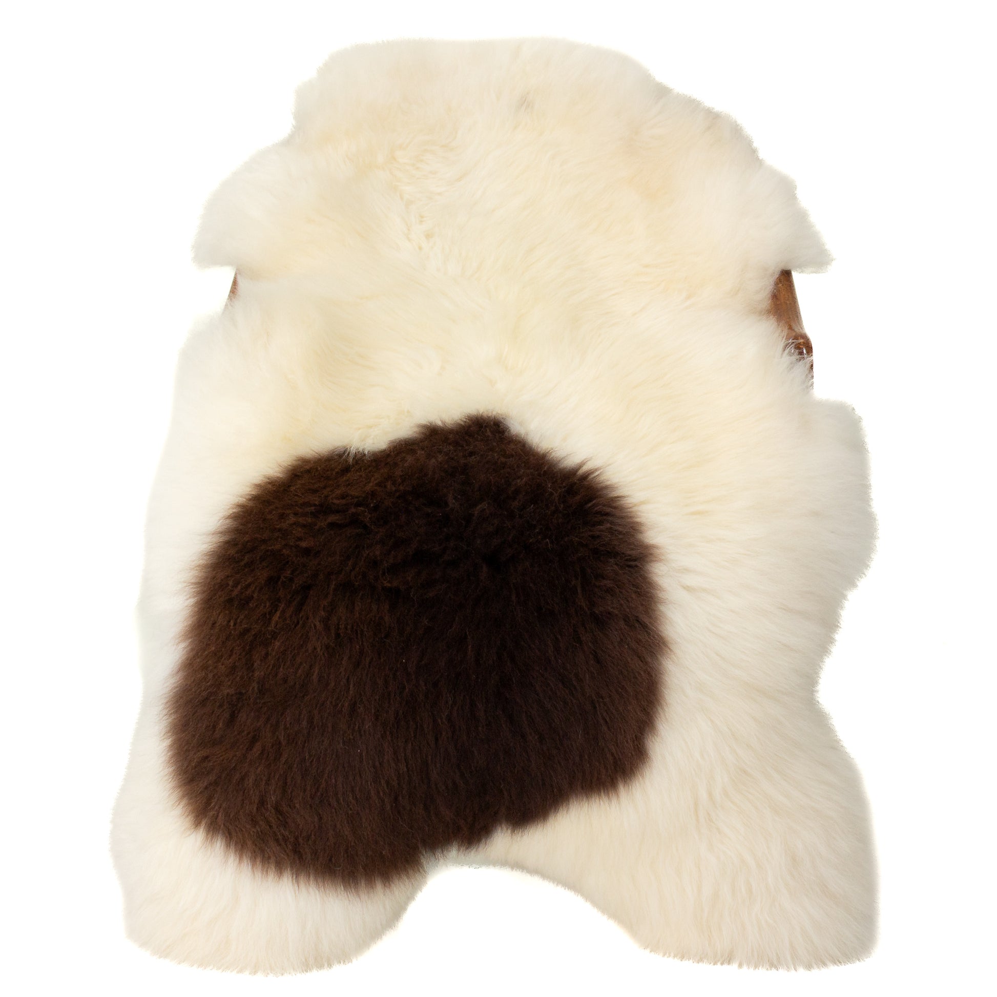 Large Thick Cushy Ivory White w Large Brown Dot Sheepskin