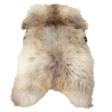 Large Thick Cushy White Mottled Mix Sheepskin