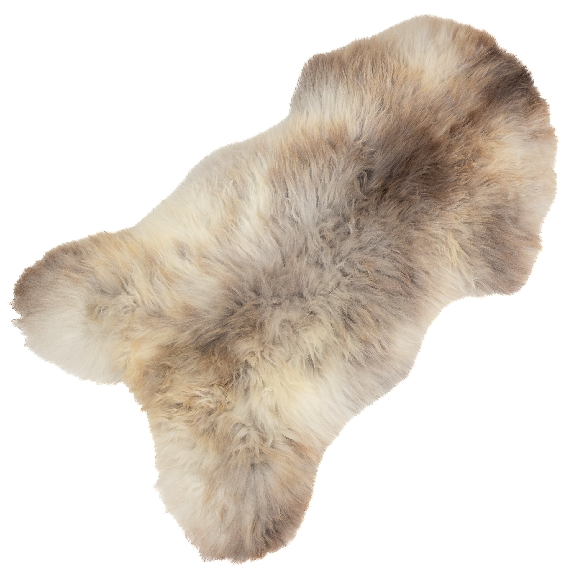 Large Thick Cushy White Mottled Mix Sheepskin Rug
