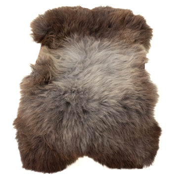 Large Thick Gray w Brown Sheepskin