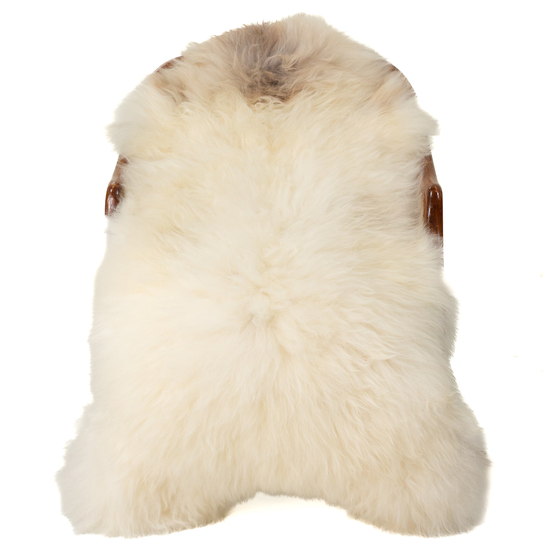 Large  Thick Ivory White w Light Mottled Sheepskin