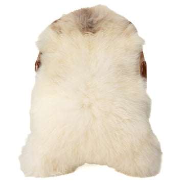 Large  Thick Ivory White w Light Mottled Sheepskin