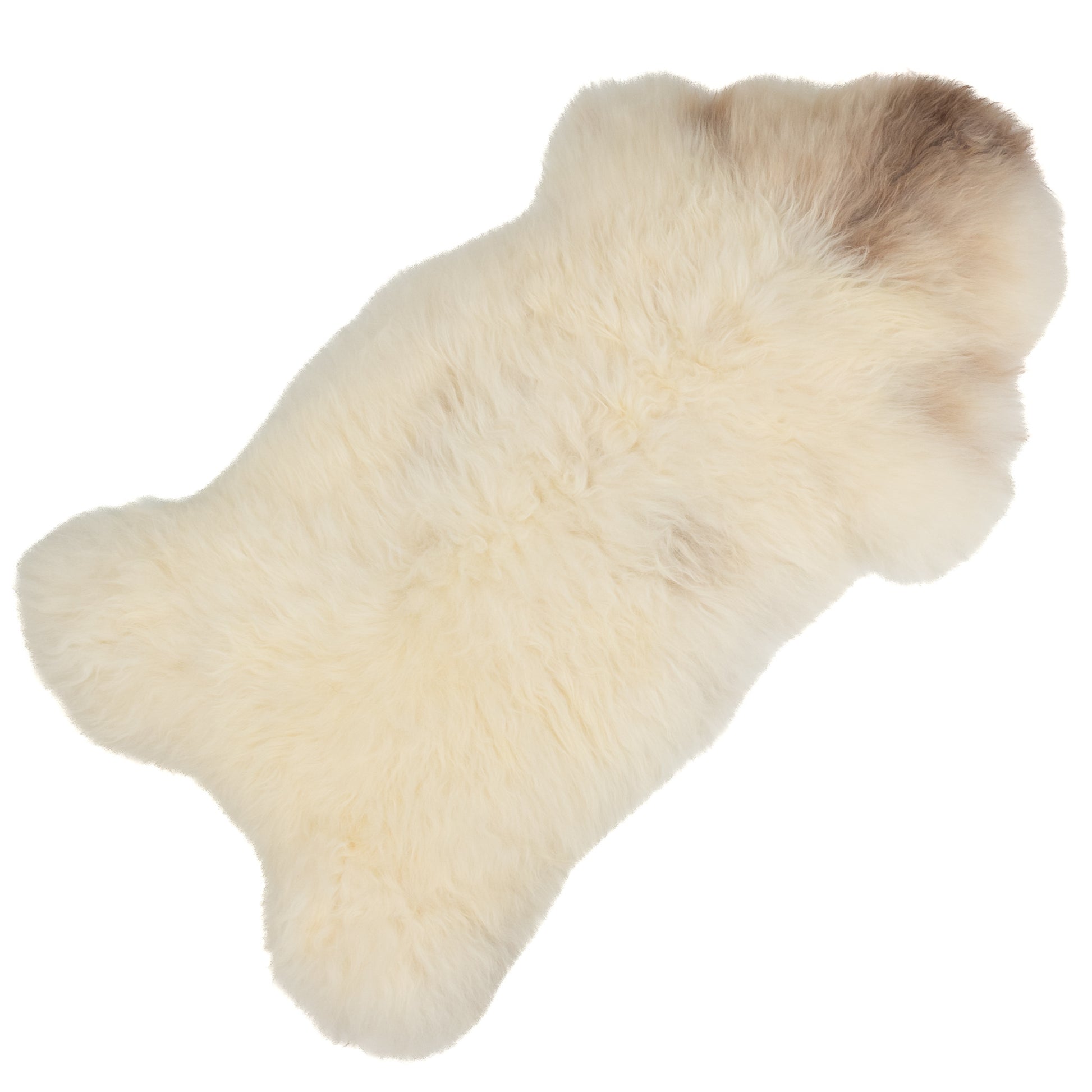 Large  Thick Ivory White w Light Mottled Sheepskin Rug