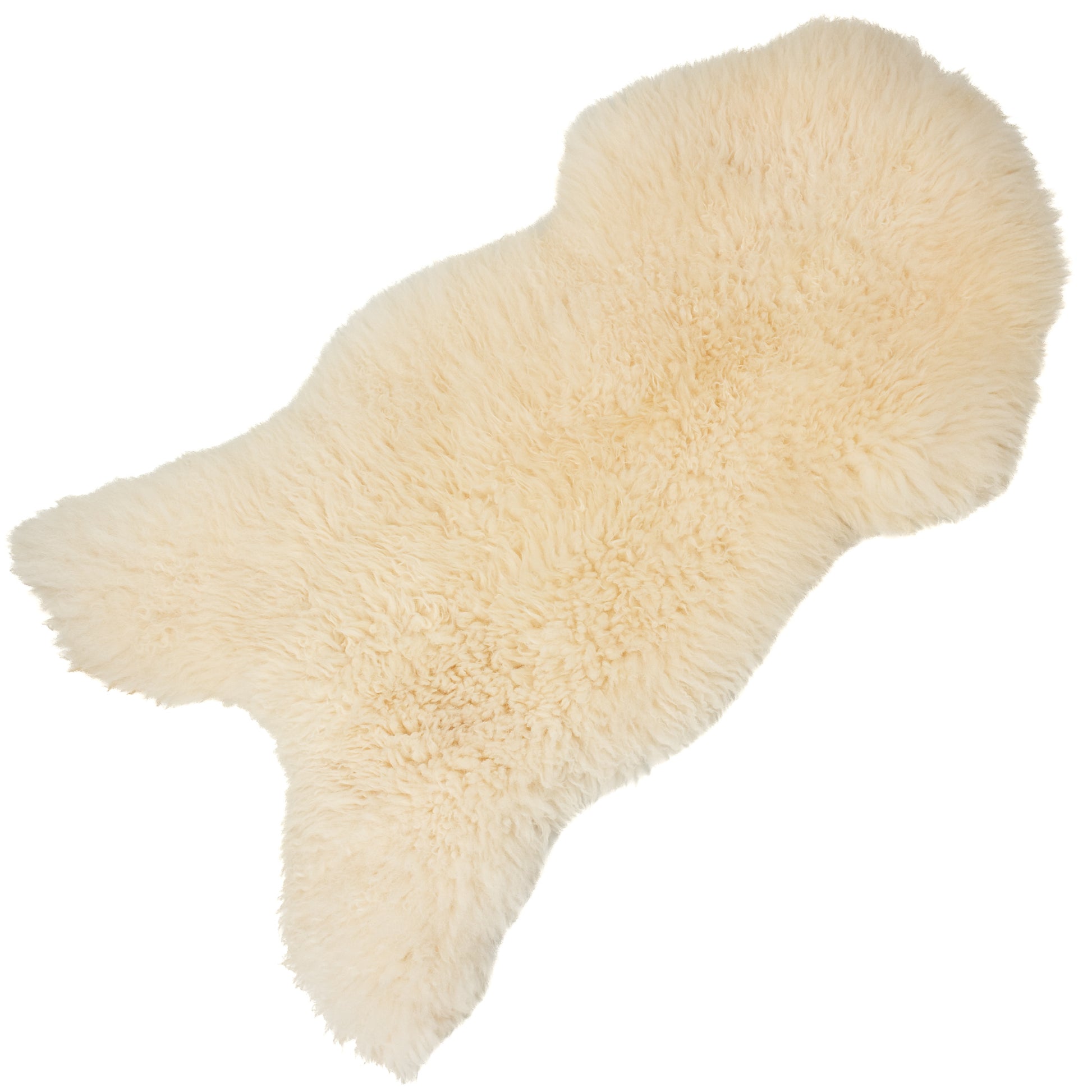 Large Very Thick Crimping White Swedish Sheepskin Rug