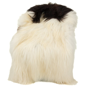 Large White w Black Piebald Icelandic Sheepskin