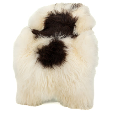 Large White w Black Spots Icelandic Sheepskin