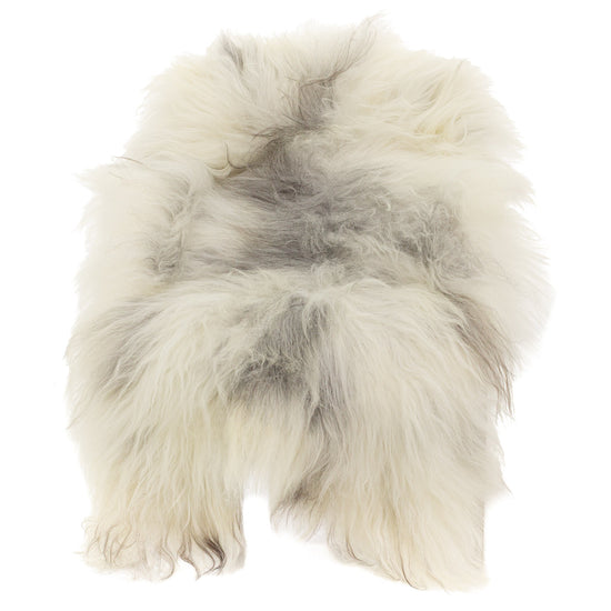 Large White w Gray Spotted Icelandic Sheepskin