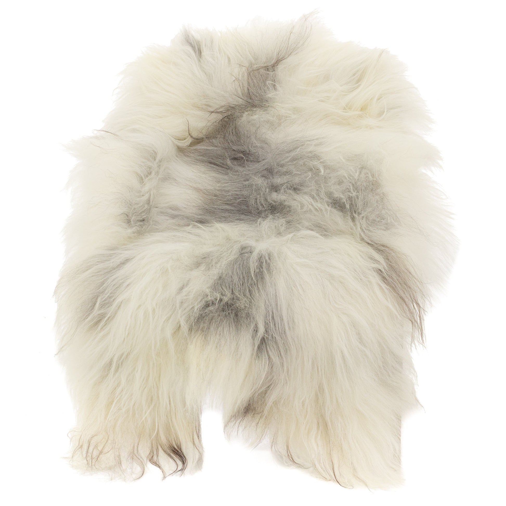 Large White w Gray Spotted Icelandic Sheepskin