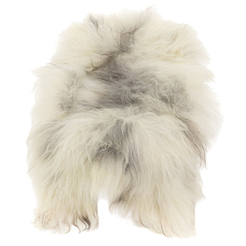 Large White w Gray Spotted Icelandic Sheepskin