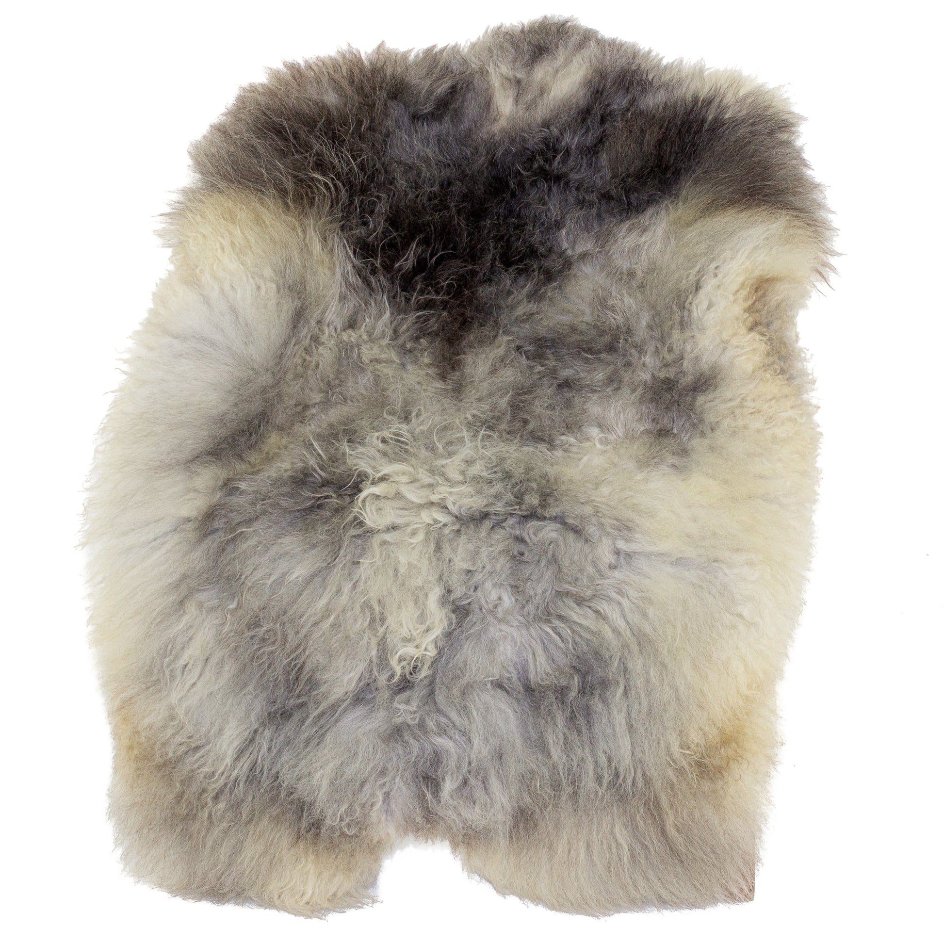 Large White Gray White Mix Long Wool Swedish Sheepskin