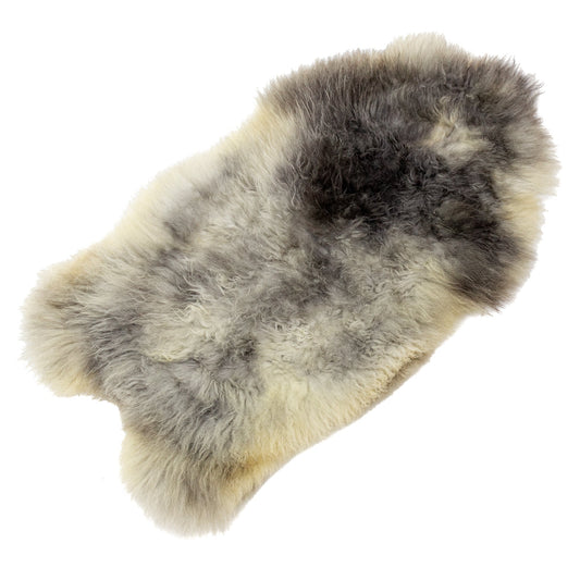 Large White Gray White Mix Long Wool Swedish Sheepskin