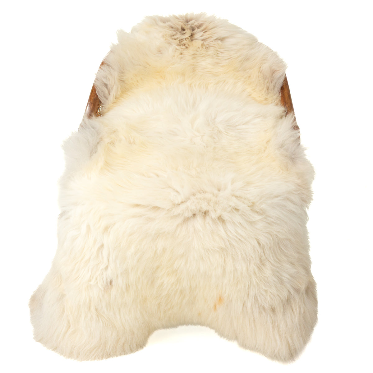 Large Ivory White w Light Brown Mottled Sheepskin
