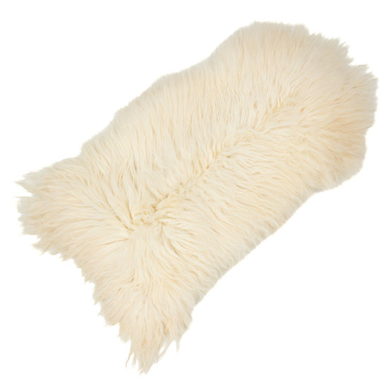 Large White Shaggy Thick Long Wool Swedish Sheepskin Rug