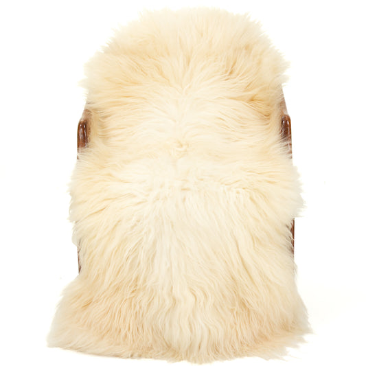 Large White Shaggy Thick Long Wool Swedish Sheepskin