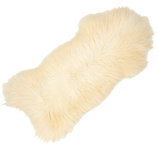 Large White Shaggy Thick Long Wool Swedish Sheepskin Rug
